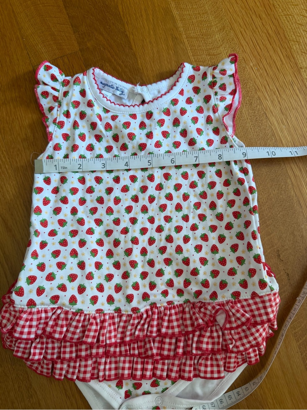 Strawberry Print Baby Onesie - Picture 8 of 8